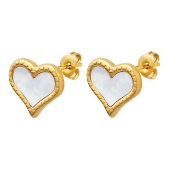 Lūceō Jewelry Jewelry - Heart Ebove, 18K gold plated Stainless steel earrings